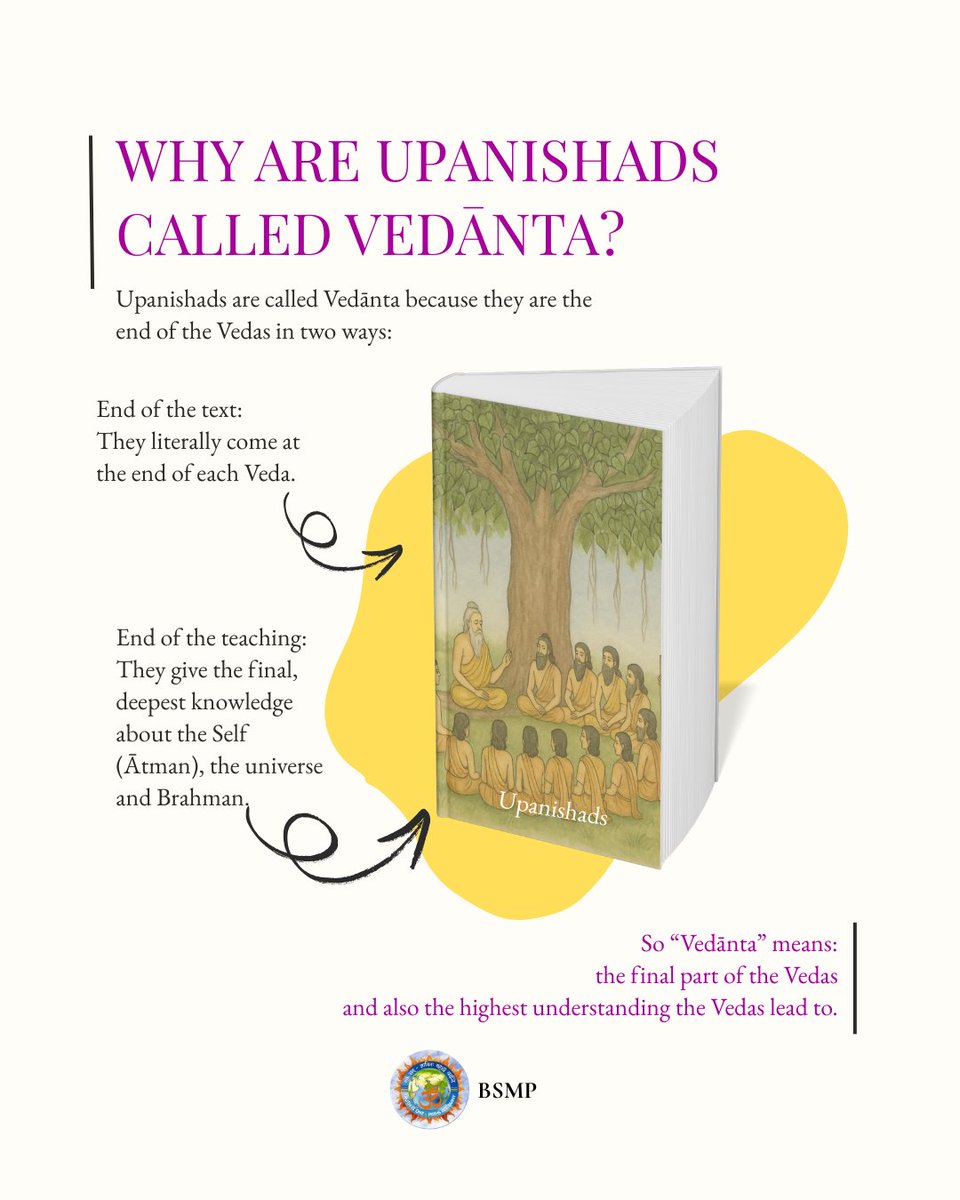 Why Are Upanishads Called Vedānta? Follow for more simple insights.

#upanishads #vedanta #vedicwisdom #hinduscriptures #sanatanadharma #gurukul #vedicteachings #bharatiyagyan #spiritualindia #vedaknowledge #ancientindia #indianwisdom #gurukullife #bharatiyaparampara #bsmp