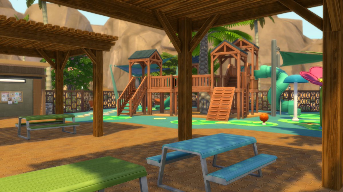 I built a new park, and while I'm not 100% happy with it and will likely build a different version eventually, I figured I'd share it anyway. 

Flor Del Desierto Park
🌴 Oasis Springs
🌴 50x50
🌴 Includes a Playground, family bbq area, and a pop-up Market
🌴 Gallery ID: Silthulhu