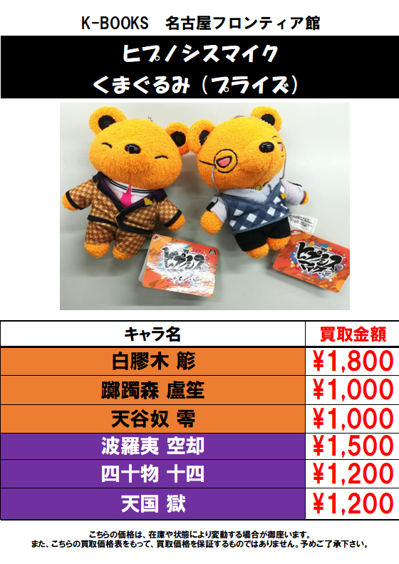 ヒプノシスマイク ヒプマイ くまぐるみ 名古屋 【波羅夷空却・四十物十四】 ヒプノシスマイク ヒプマイ くまぐるみ 名古屋 【波羅夷空却・四十物十