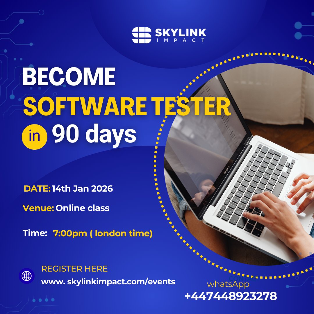 SkylinkConsult's tweet photo. Free QA/Testing Taster Session!

QA Engineers earn £200–£1,200/day.
 Jan 14, 2025 | 19:00 UK

Success stories, program insights &amp; Q&amp;A
Register now: https://t.co/rLs8IOoCP5 

#QA #Testing #TechCareers #SkyLinkImpact https://t.co/aPqmKHbhoG