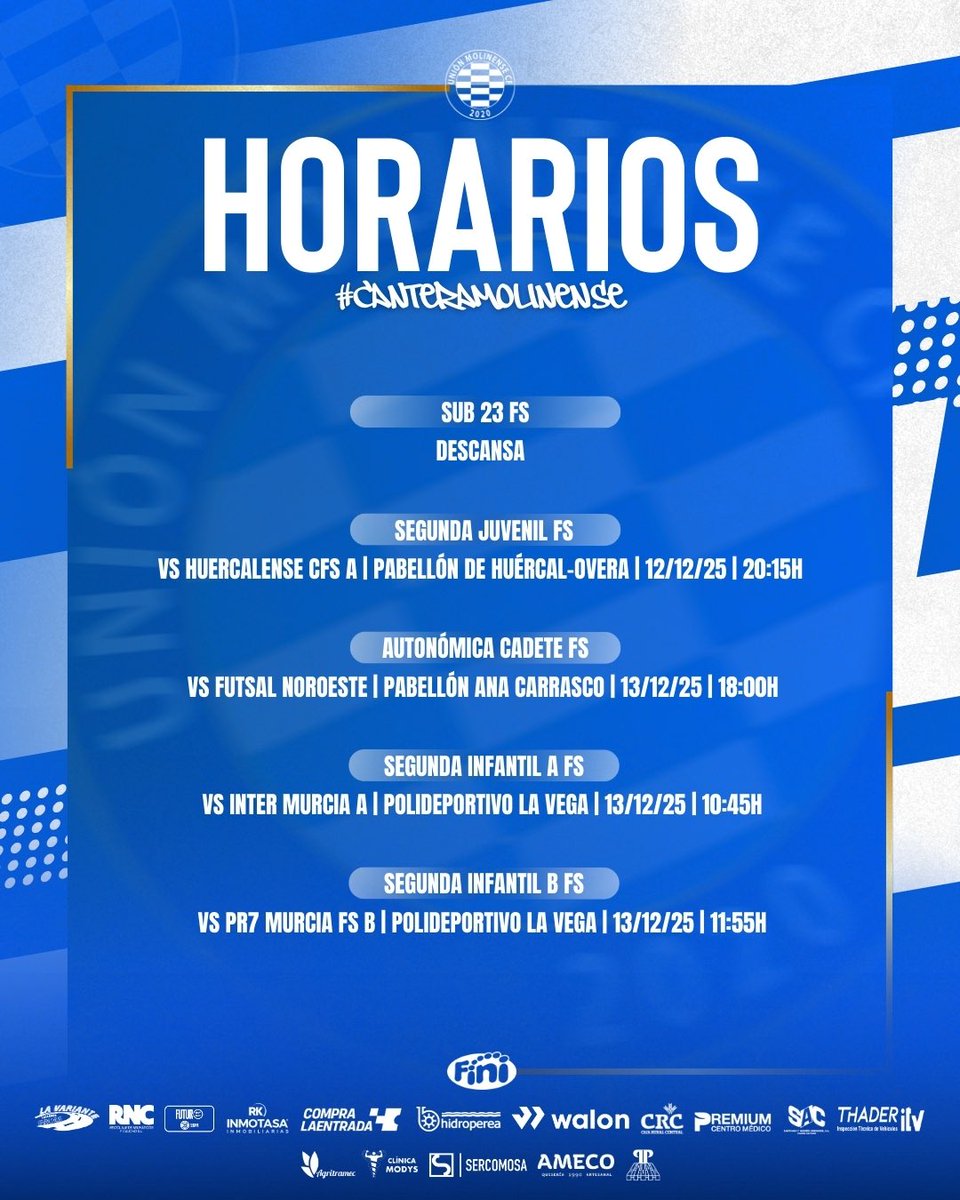 𝐂𝐀𝐍𝐓𝐄𝐑𝐀 𝐌𝐎𝐋𝐈𝐍𝐄𝐍𝐒𝐄 🔵|

¡𝐄𝐬𝐭𝐨𝐬 𝐬𝐨𝐧 𝐥𝐨𝐬 𝐇𝐎𝐑𝐀𝐑𝐈𝐎𝐒 𝐝𝐞 𝐥𝐨𝐬 𝐞𝐧𝐜𝐮𝐞𝐧𝐭𝐫𝐨𝐬 𝐝𝐞 𝐧𝐮𝐞𝐬𝐭𝐫𝐚𝐬 𝐁𝐀𝐒𝐄𝐒 𝐩𝐚𝐫𝐚 𝐞𝐬𝐭𝐞 𝐟𝐢𝐧 𝐝𝐞 𝐬𝐞𝐦𝐚𝐧𝐚! 🗓️