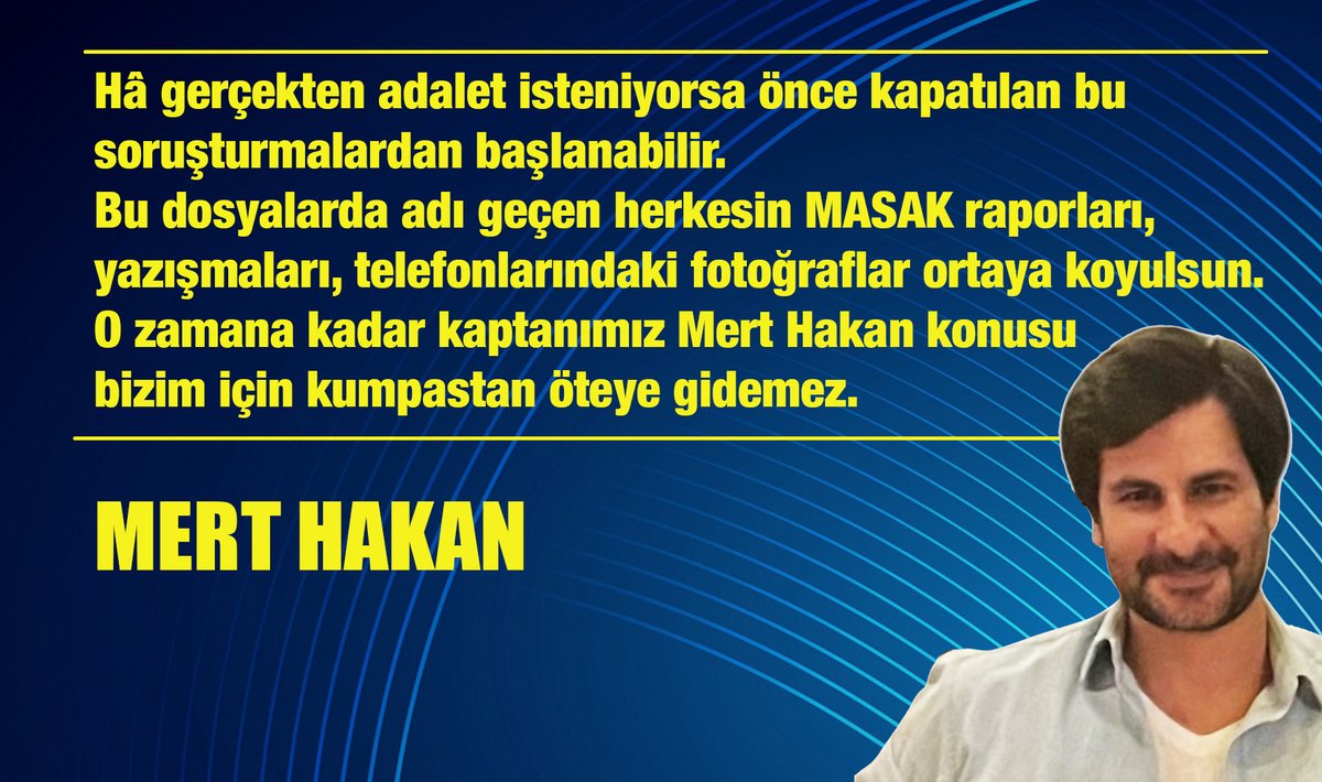 MERT HAKAN

✅ Anadolu Ajansı
6 Temmuz 2022’de 
🖋️ “Fenerbahçeli eski yönetici Hulusi Belgü, ‘Demir Yumruk Operasyonu’ kapsamında tutuklandı ”haberini" vermişti.

✅ 10 Ağustos 2025 tarihin de ise 
🖋️ “Avukat Rezan Epözdemir ‘siyasal ve askeri casusluk’ ile ‘FETÖ’ye yardım’