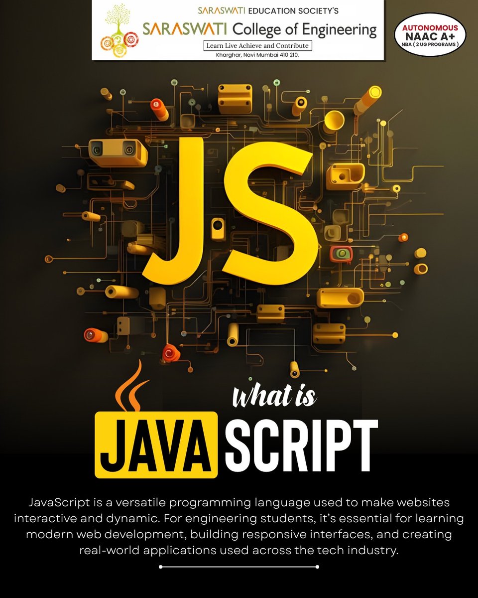 SCOE_Kharghar's tweet image. JavaScript powers the modern web!
From interactive websites to dynamic applications, JS is the backbone of today’s digital world.💻⚡
.
#SCOE #javascript #JS #webdevelopment #codinglife #Programmer #engineeringstudents #learntocode #frontenddeveloper #techskills #codenewbies