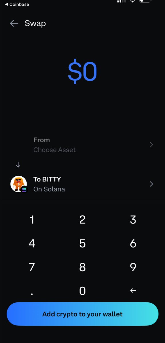 Bitty4Bitcoin's tweet image. 🚨 ANNOUNCEMENT 🚨

BITTY is available to trade on @coinbase wallet now

Huge news 🔥

Just copy/paste the Ca onto Coinbase and then click on open Coinbase wallet

dTzEP9JU2NRDPuWtM32gaVKip2fTHBqjheU1APBpump

Bitty is Bitcoin 🟠