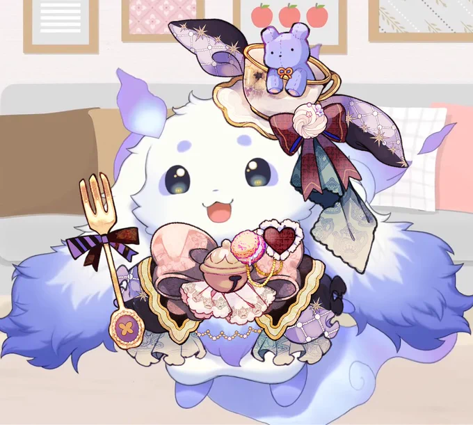 ˗ˏˋ 【FA】冬のお茶会衣装 × ティーカップ・プレッツェル ˎˊ˗ いつでもお茶会ごっこができるお洋服を、FAで作ってみました……! プレッツェルの公式化、本当におめでとうございます! #つけるんるん #さむねいるんるん
