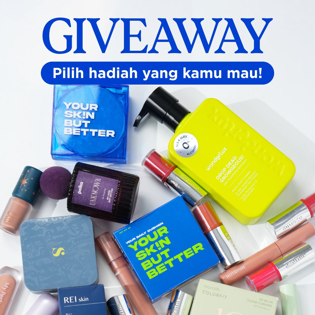 Mumpung lagi 12.12, mau traktir bebas pilih hadiah maks. 100k / orang ahh😋

Mau skincare? Makeup? Parfum? BOLEH! 

Caranya:
👉🏻Follow <a href="/msbb_id/">MY SKIN BUT BETTER</a>
👉🏻Like + RT tweet ini dan thread di bawah
👉🏻Pilih produk yg kamu mau dari sini shorturl.at/PMRzR 
👉🏻SS produknya dan drop di reply
