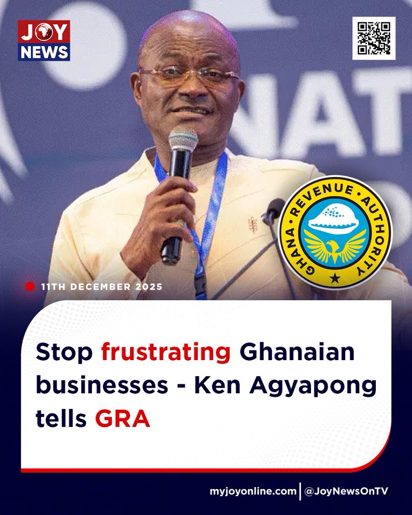 Ken Ohene Agyapong (<a href="/realKenAgyapong/">Ken O. Agyapong</a> ) New Patriotic Party (<a href="/nppghanahq/">NPP Ghana HQ</a> ) presidential candidate admonishes GRA to stop frustrating local business. 

#GetKennected
#VoteNumber1 
#Ken2028