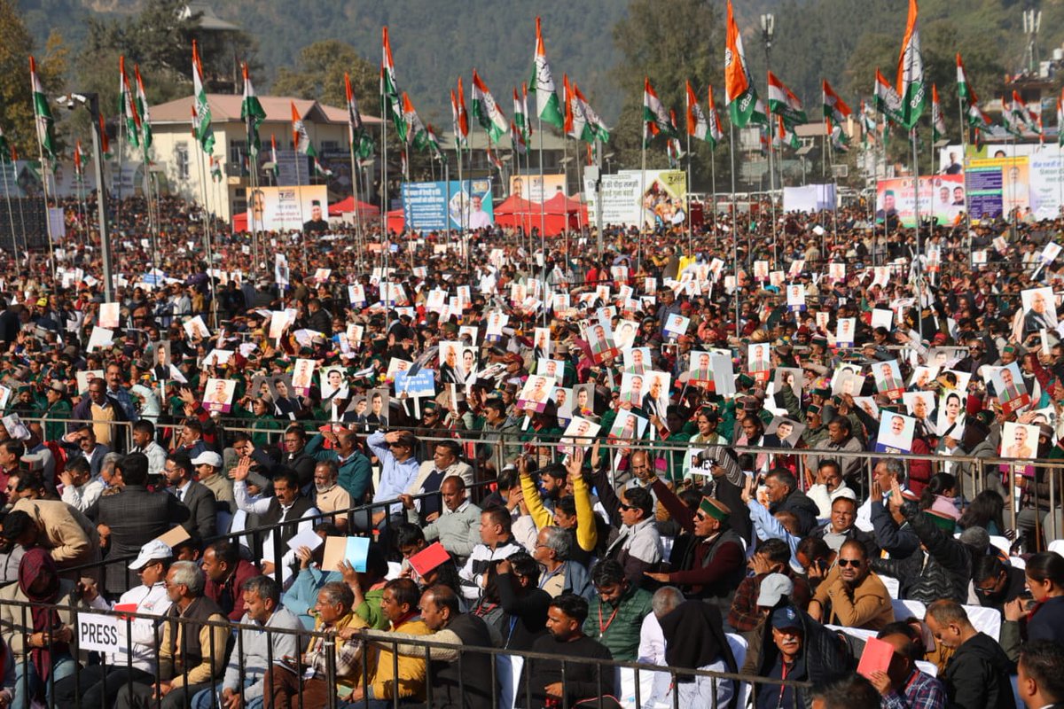 anirudhsinghMLA's tweet image. Attended the Jan Sankalp Sammelan held today in Mandi district to mark the completion of three years of the Himachal Pradesh government.

#HimachalPradesh #HPGovt #Mandi #HimachalCongress #IndianNationalCongress