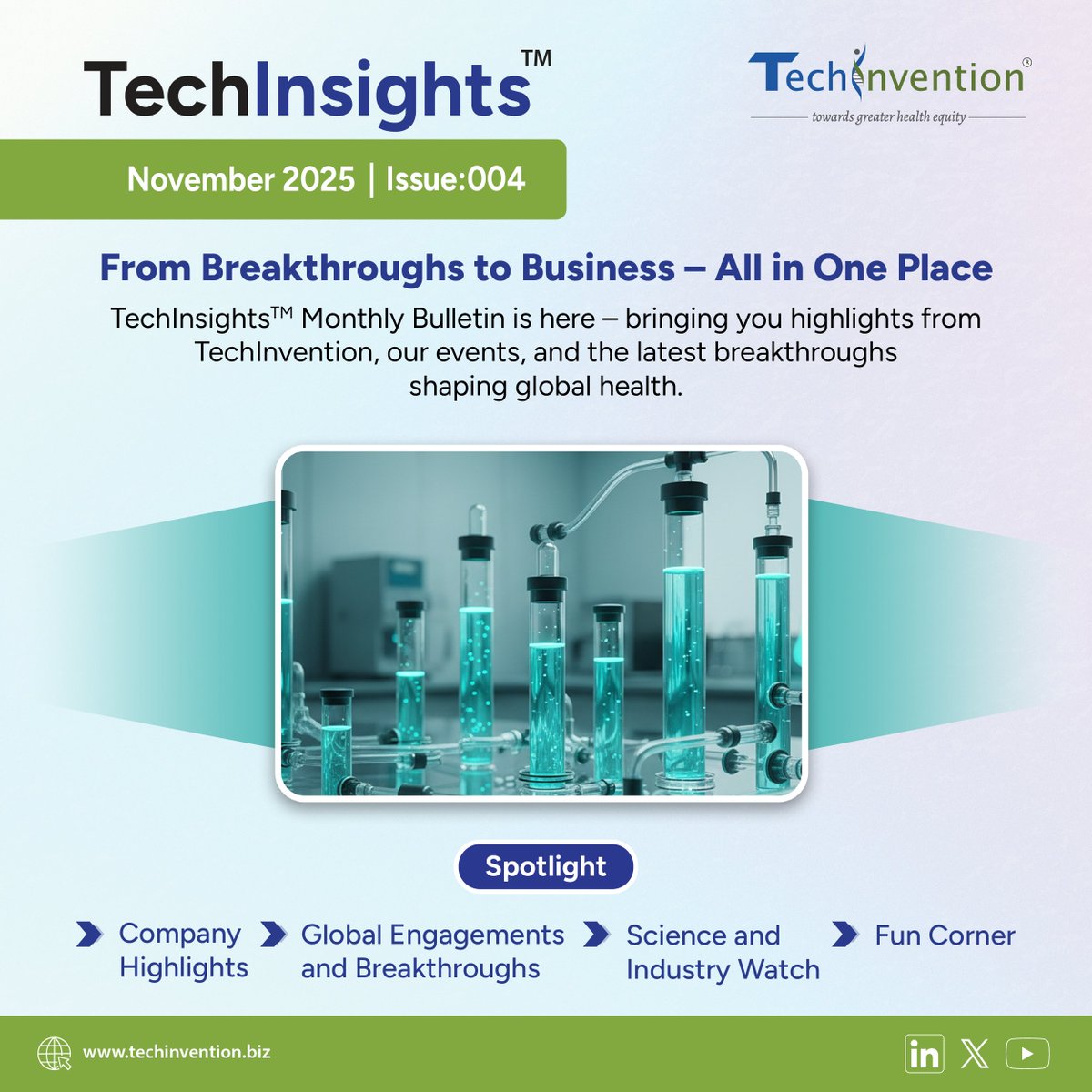 TechinventionL's tweet photo. November has marked a significant chapter for @TechinventionL.

From licensing the Next-Gen TB Vaccine breakthrough to TDB–DST support for our upcoming cGMP vaccine manufacturing facility in Navi Mumbai, we’ve also been leading global discussions on the future of vaccine development. These strides further our mission for transformative healthcare.

Here’s a glimpse into our progress this month: https://t.co/2xMpIKPLEK

#TechInsights #TechInvention #HealthcareInnovation #GlobalHealth #OneHealth 

@DBTIndia @BIRAC_2012 @startupindia @investindia
@BMGFIndia @vaxhub @BactiVac @WHO
@UNOPS  @LuckyInvest_ARK @IndiaDST @ICMRDELHI 
@iitbbs