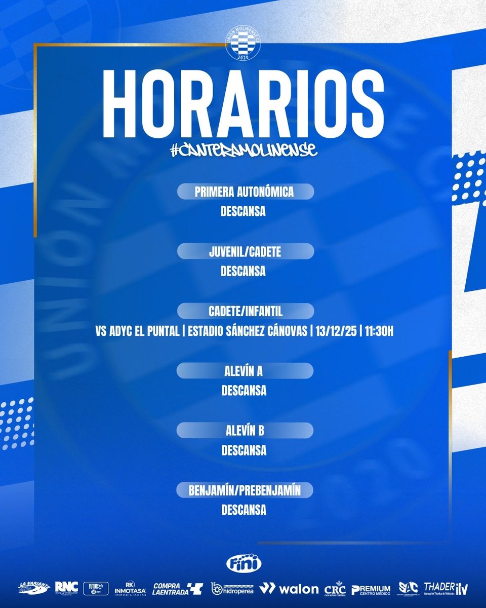 𝐂𝐀𝐍𝐓𝐄𝐑𝐀 𝐌𝐎𝐋𝐈𝐍𝐄𝐍𝐒𝐄 🔵|

¡𝐄𝐬𝐭𝐨𝐬 𝐬𝐨𝐧 𝐥𝐨𝐬 𝐇𝐎𝐑𝐀𝐑𝐈𝐎𝐒 𝐝𝐞 𝐥𝐨𝐬 𝐞𝐧𝐜𝐮𝐞𝐧𝐭𝐫𝐨𝐬 𝐝𝐞 𝐧𝐮𝐞𝐬𝐭𝐫𝐚𝐬 𝐁𝐀𝐒𝐄𝐒 𝐩𝐚𝐫𝐚 𝐞𝐬𝐭𝐞 𝐟𝐢𝐧 𝐝𝐞 𝐬𝐞𝐦𝐚𝐧𝐚! 🗓️