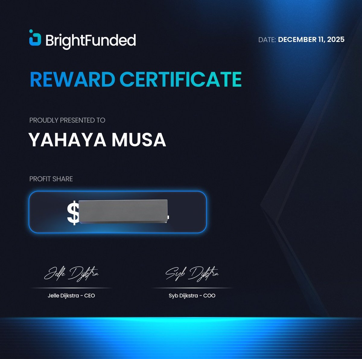 DanGaske01's tweet photo. Alhamdulillah 😍🤓 thanks you @BrightFunded https://t.co/eEEuM0ouS5