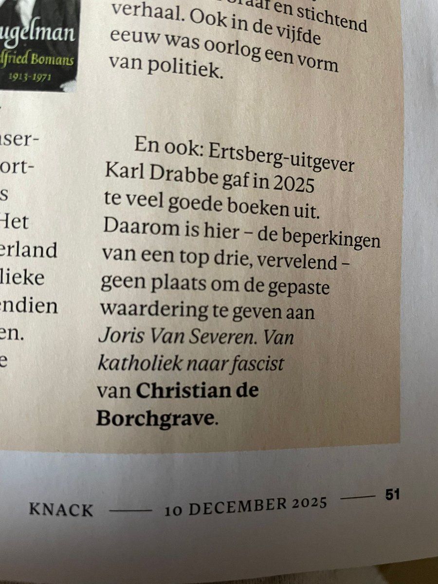 Ik geef blijkbaar te veel goede boeken uit. Ik zeg dat niet zelf. Het staat in <a href="/Knack/">Knack</a>, het zijn de woorden van <a href="/walterpauli/">walter pauli</a>. Maar dat wist u uiteraard al.😇