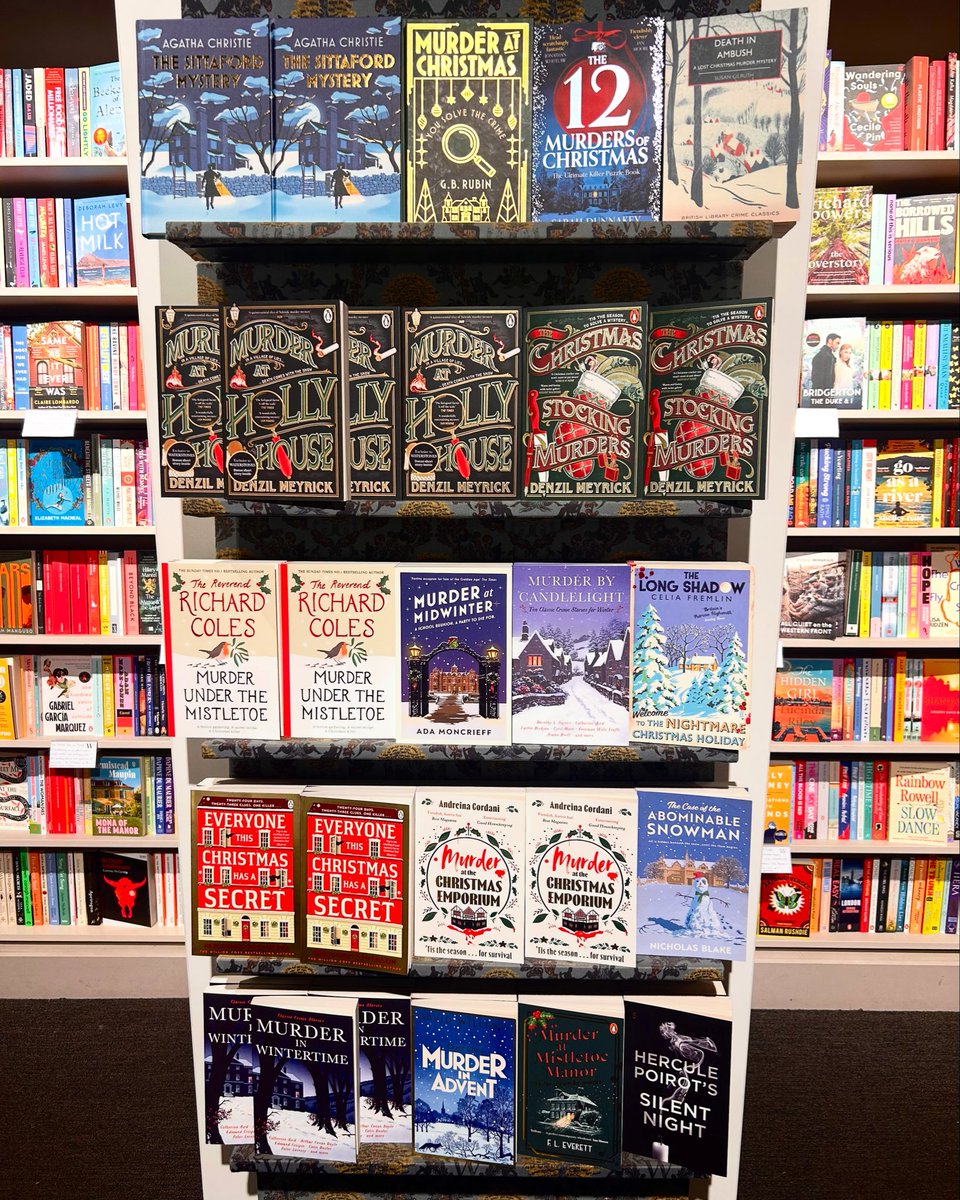 WaterstonesAlty's tweet photo. Day 11 of #altyadvent and it is time to cosy up with a Christmassy crime novel 🎄 https://t.co/7QBbyHqM2g