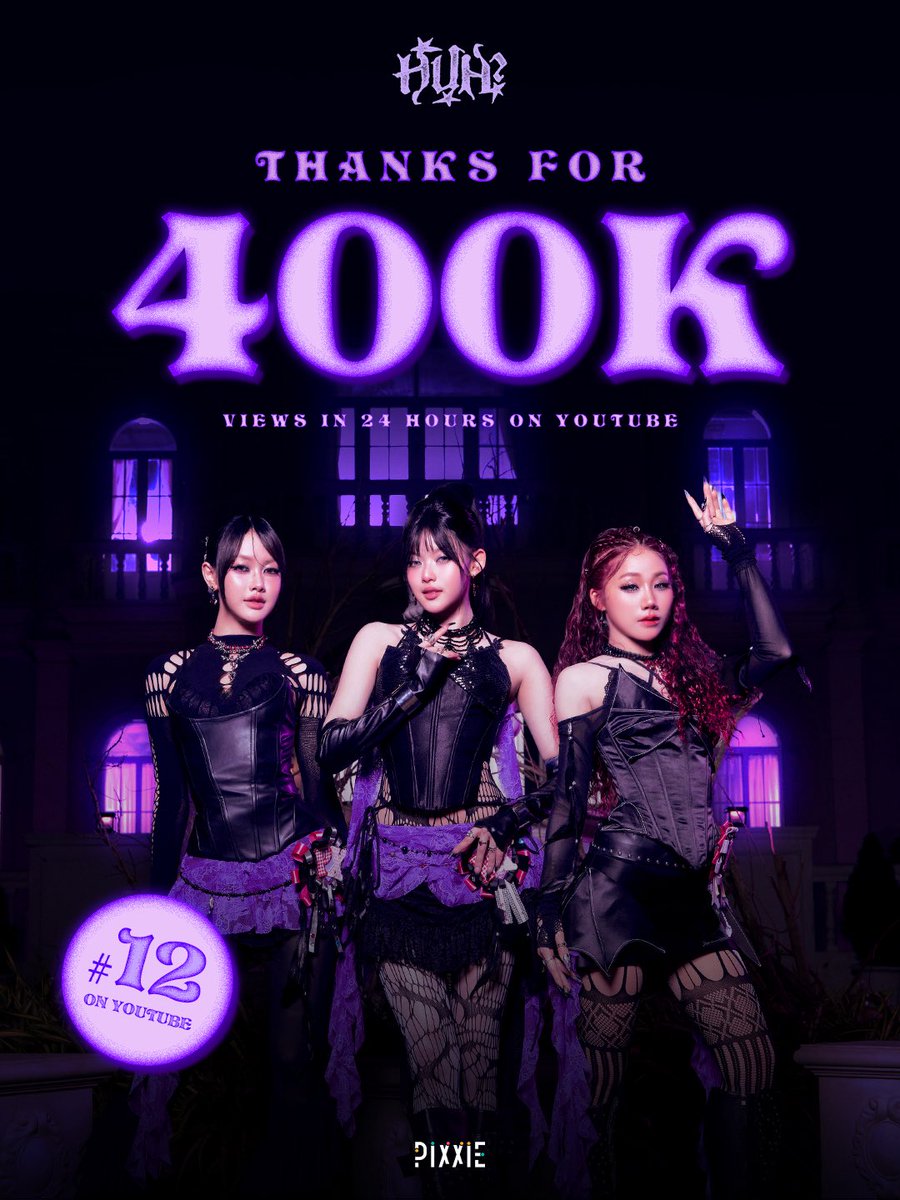 ‘PiXXiE - HUH? | OFFICIAL M/V’ มียอดรับชมถึง 400,000 views ใน 24 ชั่วโมงแรกและติดอันดับสูงสุด #12 บน YouTube 🎉✨

ขอบคุณทุกคนมาก ๆ เลยนะคะ ที่มอบความรักให้กับเพลง ‘HUH?’ ของพวกเรา PiXXiE ที่สำคัญขอบคุณ PiXXeL ที่คอยซัพพอร์ตพวกเรามาตลอด