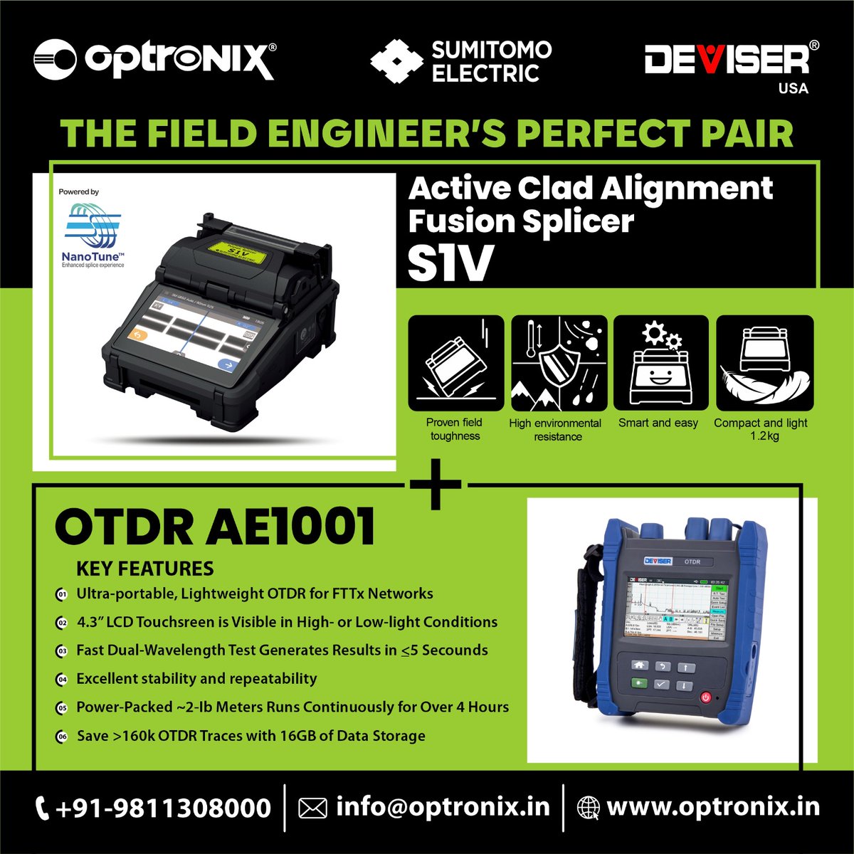 candid_optronix's tweet photo. The Field Engineer's Perfect Pair: Sumitomo S1V Fusion Splicer and Deviser AE1001 Otdr
#sumitomo #deviser #S1V #AE1001 #fusionsplicer #otdr #fibertesting #opticalcable #ftth #splicingmachine https://t.co/otyIEjQPRU
