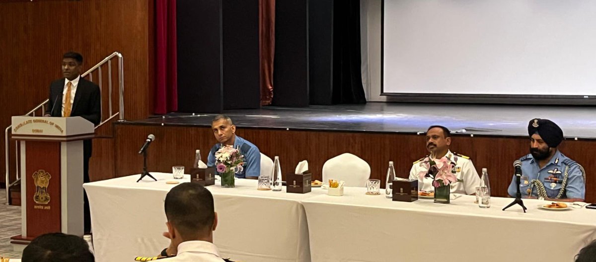 cgidubai's tweet image. CG H.E. Satish Sivan met the Naval Higher Command Course delegation from the Naval War College, Goa, as they commenced their Foreign Study Tour to the UAE. They discussed the India–UAE partnership, deeper cooperation, and CGI’s role in advancing bilateral engagements.
@InNwc