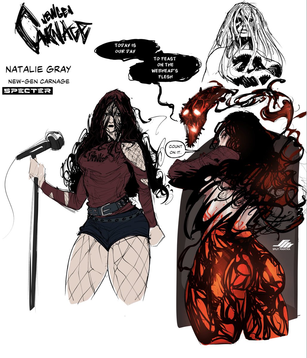 Duckman_1337's tweet image. Carnage concept I drafted for Specter’s world