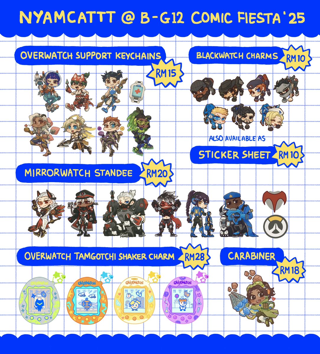 nyamcattt's tweet image. [RT appreciated!]

finally! here's my #ComicFiesta2025 catalogue!! Overwatch, Persona 3, 4, &amp;amp; 5, and a little bit of HSR

i'll be sharing a booth with @leekoii_ at B-G12 (lvl 3, hall 7)

#CF2025

1/2