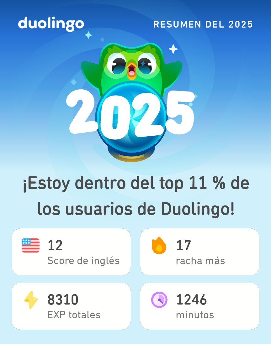 guitarmia77's tweet image. ¡Aquí están mis estadísticas en Duolingo este 2025! ¿A ustedes cómo les fue? #Duolingo365