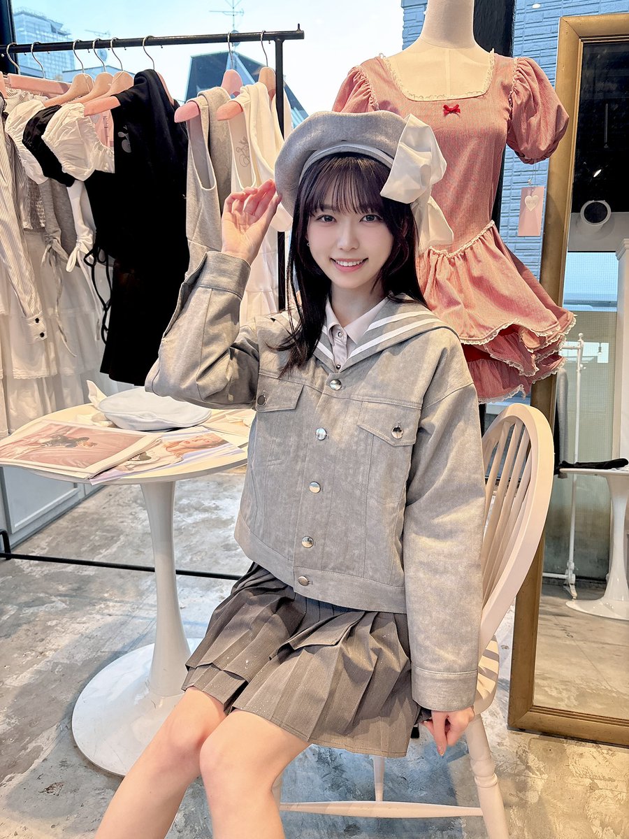 ベレー帽るん🩶🩷 リボンがチャームポイント.⋆𝜗𝜚 #高嶺のなでしこ