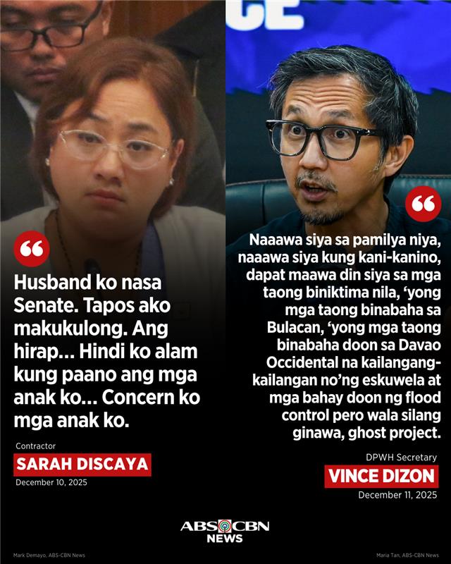 ABSCBNNews's tweet photo. May buwelta si DPWH Secretary Vince Dizon sa hinaing ni Sarah Discaya tungkol sa kaniyang pamilya sa gitna ng kinasasangkutan niyang isyu kaugnay ng "ghost projects."

BASAHIN: https://t.co/kOIaU0Ga7H https://t.co/2Mv0ze05W5