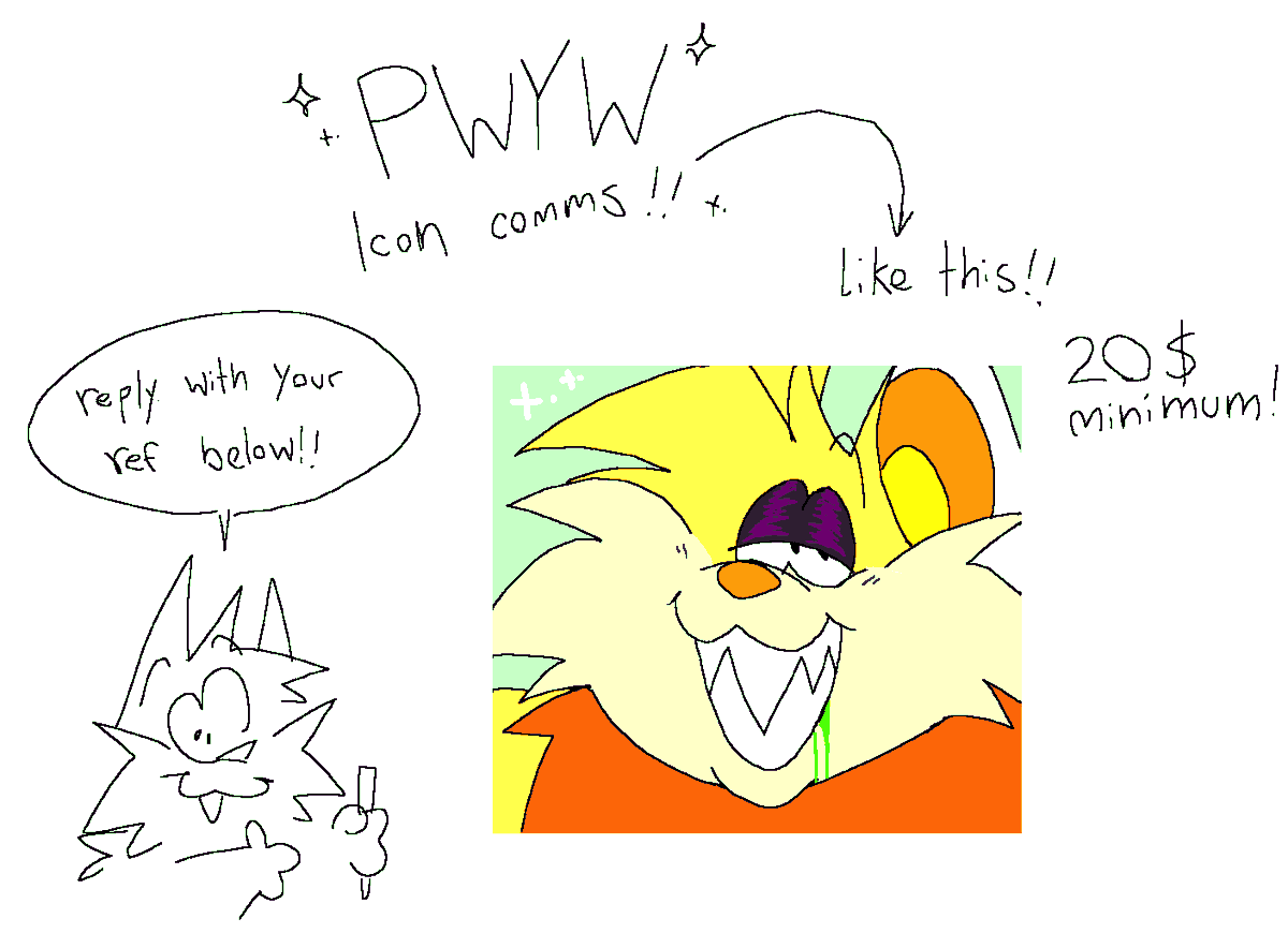 Gonna be doing a bit of PWYW icon comms again since I really wanna to work on getting gifts for my family this christmas 

- just reply with a ref and I'll send over a flat color icon of your oc

Payment will be discussed in dms