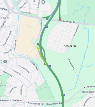 trafficscotland's tweet photo. ❗️NEW ⌚️12:18
🗺️#M77 J2
❗️Oh deer! On the M77 SOUTHBOUND there's a deer grazing near the carriageway.
🚗 Drivers should use caution while moving through the area.
Let's hope traffic doesn't stag up!
#DriveSafe #DeerAware
@SWTrunkRoads https://t.co/hY1FkxEEnU