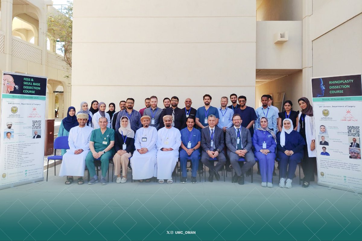 المدينة الطبية الجامعية تختتم برنامجًا تدريبيًا متقدمًا في تشريح الأنف والأذن والحنجرة

اختتمت وحدة الأنف والأذن والحنجرة بقسم الجراحة في مستشفى جامعة السلطان قابوس، وبالشراكة مع كلية الطب والعلوم الصحية وكلية التمريض بجامعة السلطان قابوس، برنامجًا تدريبيًا متقدّمًا في تشريح