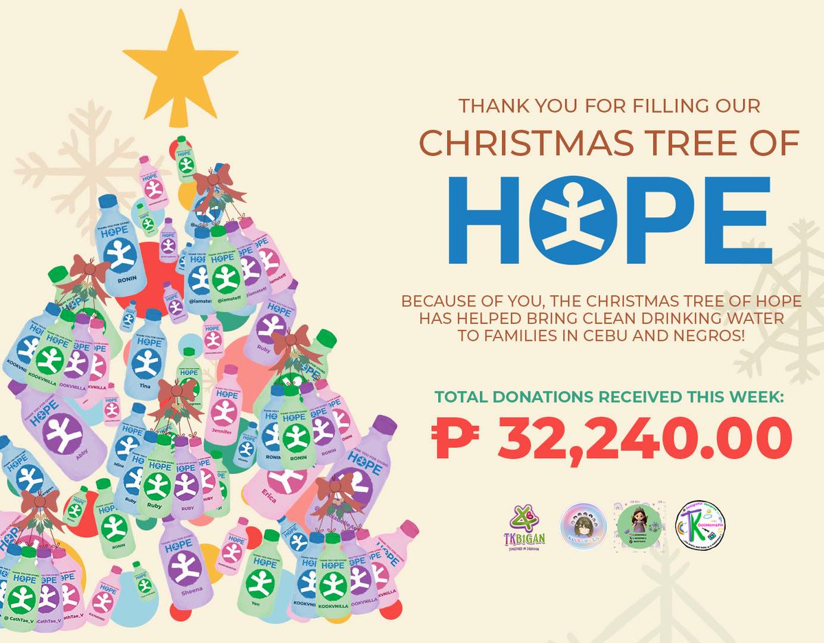 tkdollmomsph's tweet image. 🎄 THANK YOU FOR FILLING OUR CHRISTMAS TREE OF HOPE! 🌟

Week 4 has come to an end, and with that, our Christmas Tree of HOPE campaign has come to a close. 
💜💚❤️💙

Because of your generosity, compassion, and unwavering support, our Christmas Tree of HOPE has grown fuller and…