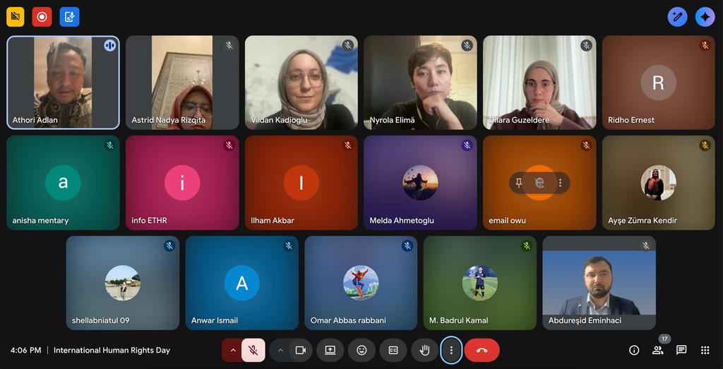 ethrworg's tweet image. OIC Youth Indonesia ile 10 Aralık İnsan Hakları Günü kapsamında gerçekleştirdiğimiz online toplantıda Doğu Türkistan'ın mevcut durumu ve atılabilecek adımlar konu oldu.