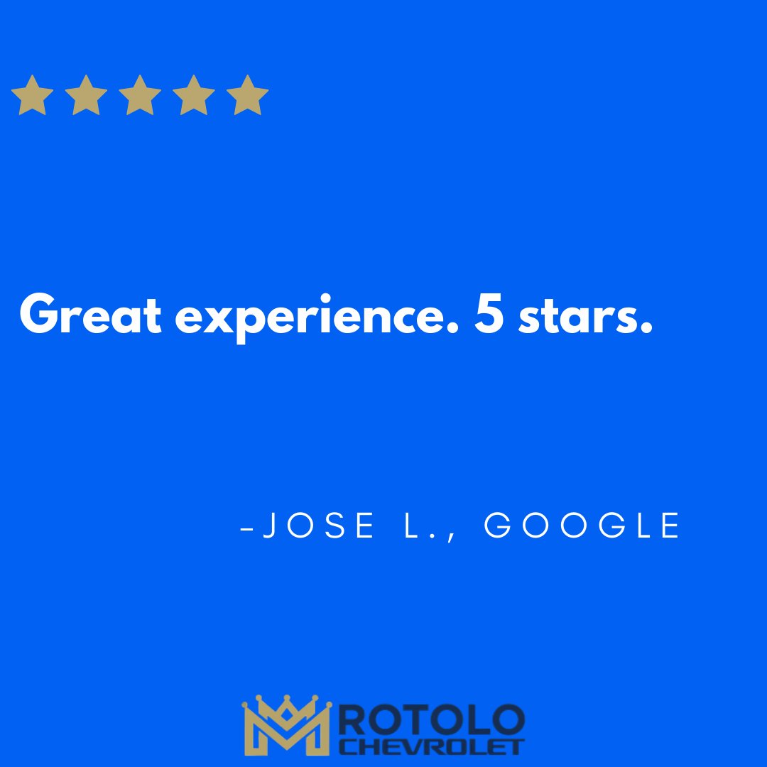 RotoloChevyCa's tweet image. Jose, thank you for the fantastic review! We're thrilled you had a great experience at Rotolo Chevrolet. We truly appreciate your support and look forward to serving you again soon!