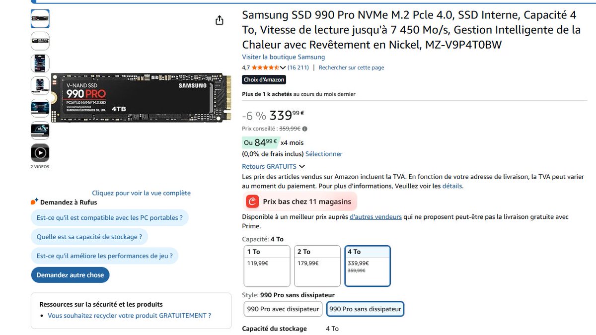 J'en avais marre de devoir supprimer les rushs de mes clients, j'ai opté pour un 4To, ce qui me fait environ 9 To de place !!! Et vous vous en avez combien ?