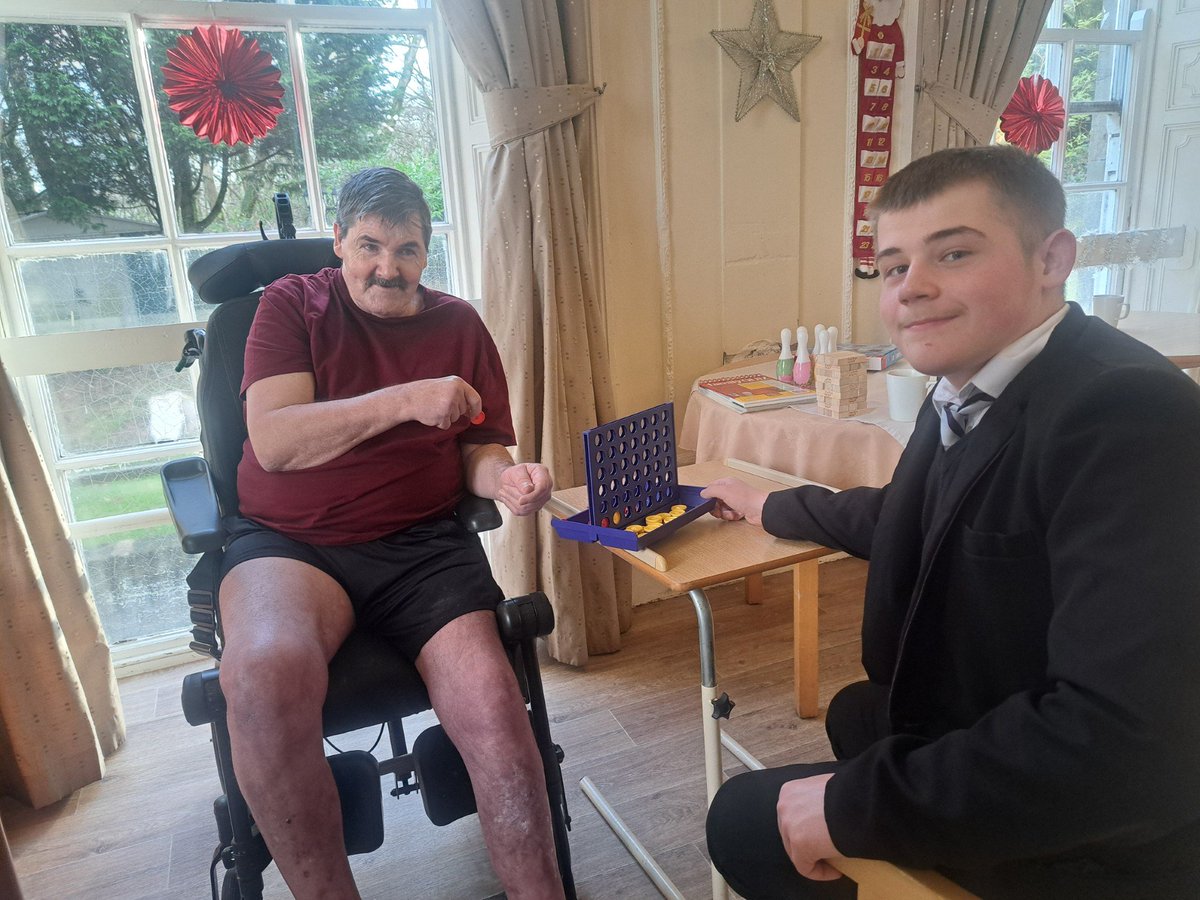 ValleyLAcademy's tweet photo. We've danced with David, played balloon volley with Martin and connect four with Graham! We hope all our friends at The Laurels liked our cards which were created by our KS3 pupils as part of their #KeepingConnected project. #WinterGiftProgramme. https://t.co/NEvsZCp3lM