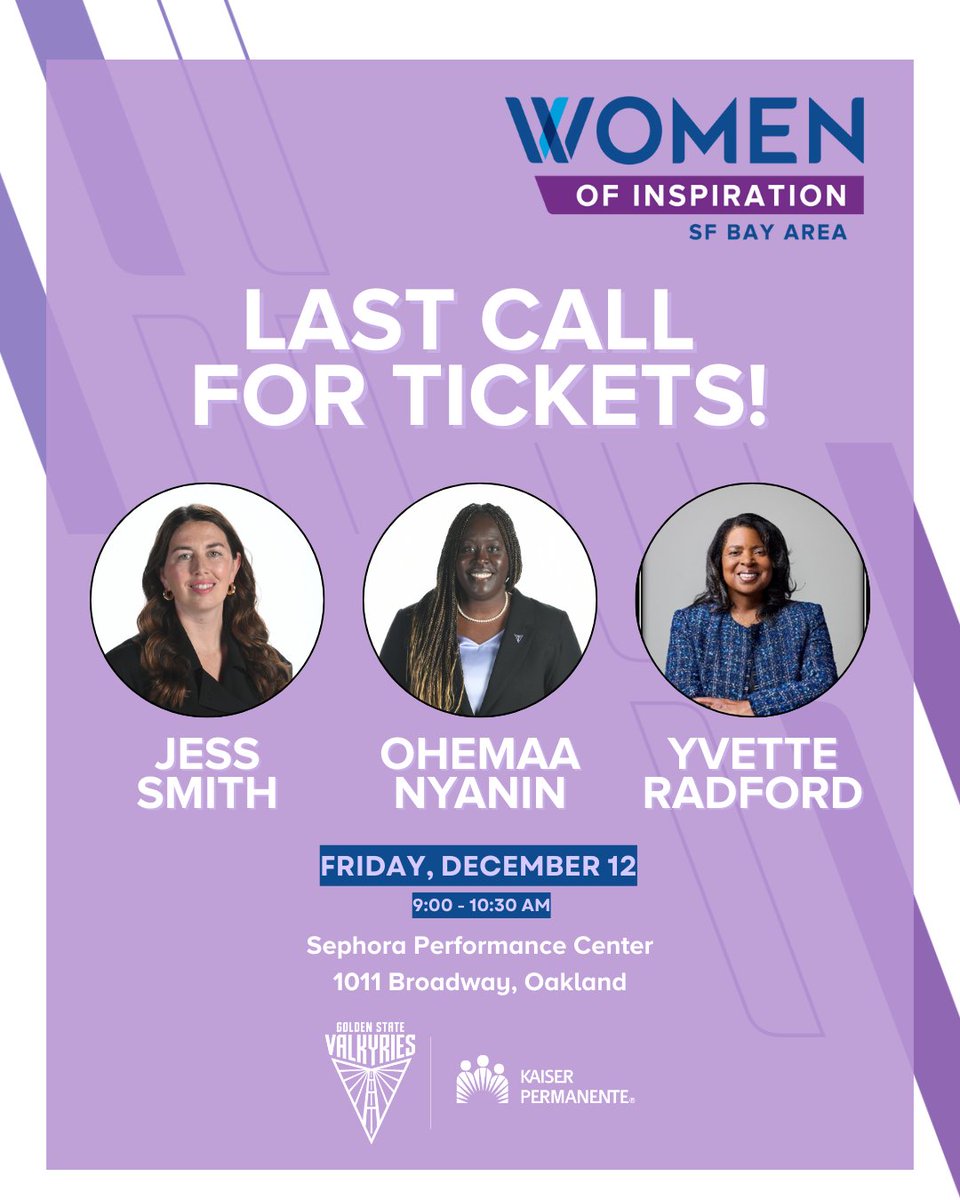 ⏰ LAST CALL! Ticket sales end today for this year’s Women of Inspiration event.

Don’t miss your chance to hear from Jess Smith, Ohemaa Nyanin, and Yvette Radford. Grab your spot before tomorrow’s event!

Link in bio

#WISESF #WISESFwomenofinspiration #Valkyries #GSV #WISEworks
