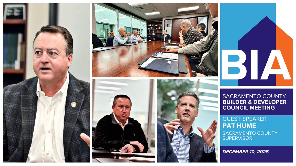 Strong turnout for the Sacramento BDC with Supervisor Pat Hume. We discussed BIA’s new fee study ($109K per door), inclusionary proposals in Folsom and Elk Grove, grading/CEQA concerns, and regional infrastructure needs.