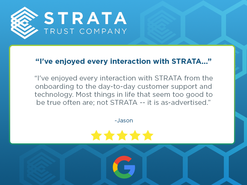 StrataTrustCo's tweet image. Thank you for trusting STRATA Trust Company with your self-directed IRA. We’re proud to support your retirement journey—your satisfaction drives everything we do. 

#ClientFeedback #RetirementGoals