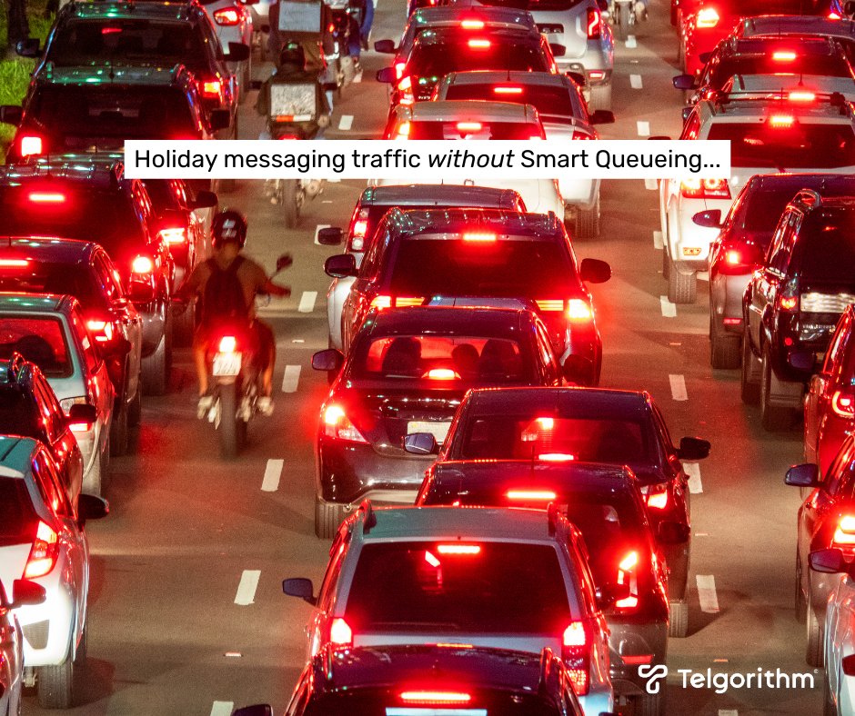telgorithm's tweet image. Peak season traffic is here.

With #SmartQueueing (now patented 🎉), your messages get a smooth route—not a jammed one.

Let the Campaigns flow, let 'em flow, let 'em flow. ❄️

#Telgorithm #A2P10DLC