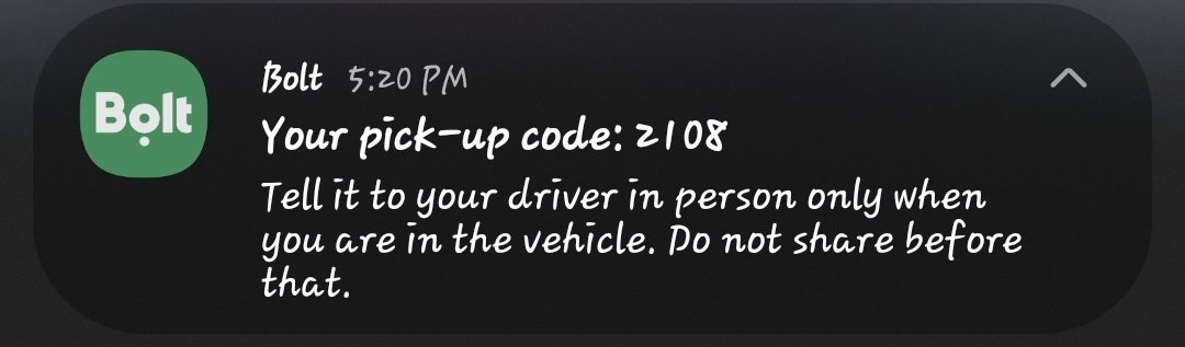 Dstarz_'s tweet photo. @boltapp, could you explain how my driver successfully started my ride without requesting my code?  I asked the driver, and he said it's cos he is a premium driver. Is this true?  I want to know what to expect next time. https://t.co/UIcKwywPx9