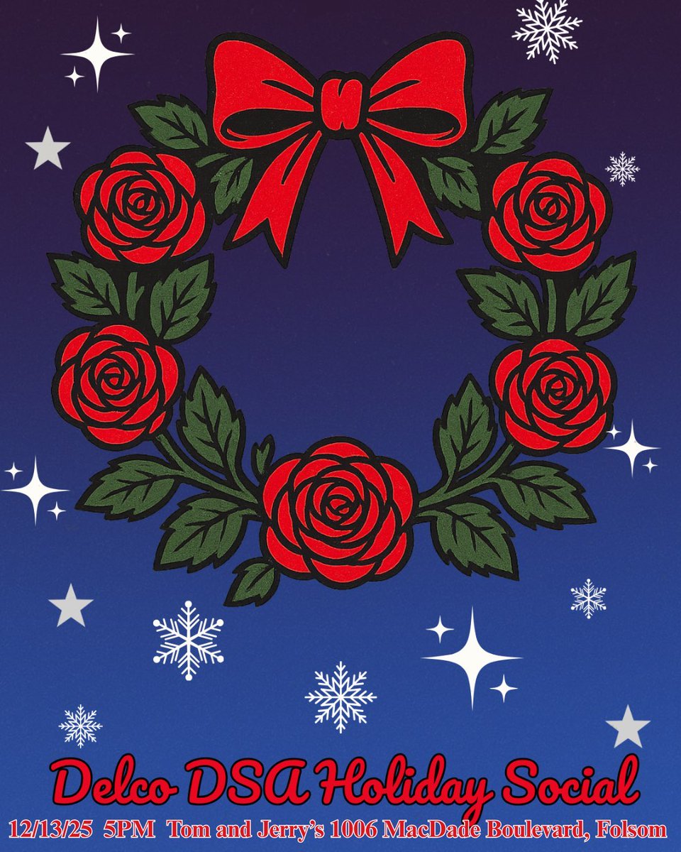 🌹🍻 Join DELCO DSA for our Holiday Social this Saturday  at 5pm at Tom &amp; Jerry's in Folsom🌹🍻