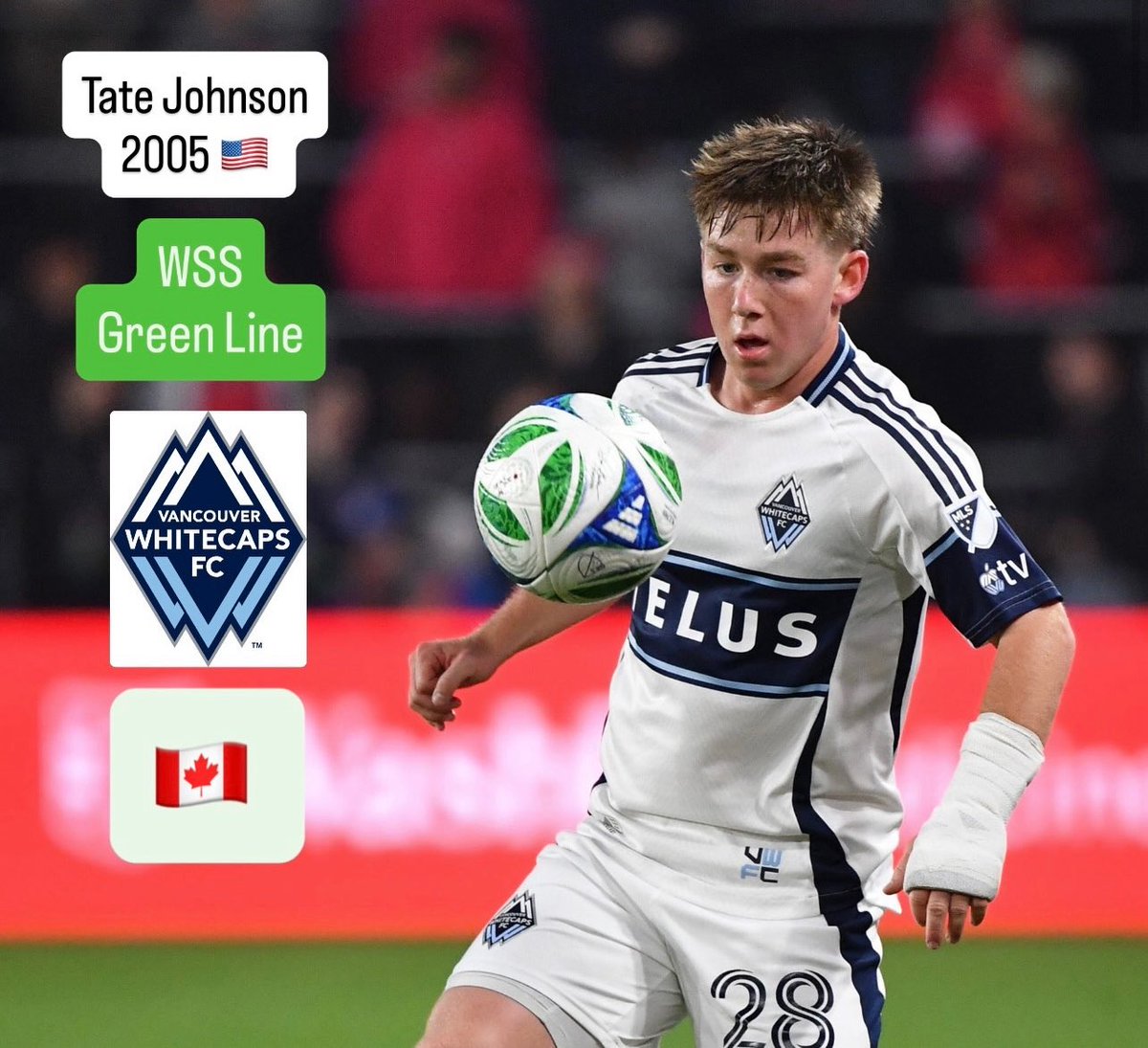 WSScouting's tweet image. WSS Gree Line 🟢
Tate Johnson 2005 🇺🇸 - Vancouver Whitecaps FC 🇨🇦 #tatejohnson #usa #canada #vancouver #mls #wochmakeragency @wochmaker @tatejhns #bcplace #bcplacestadium