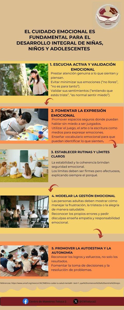 CMToluca2's tweet photo. 💖 El cuidado emocional no es opcional: es la base para que niñas, niños y adolescentes crezcan seguros, tomen decisiones con confianza y enfrenten la vida con bienestar. 🌈 #BienestarEmocional #InfanciaFeliz https://t.co/HEenlW0nEM