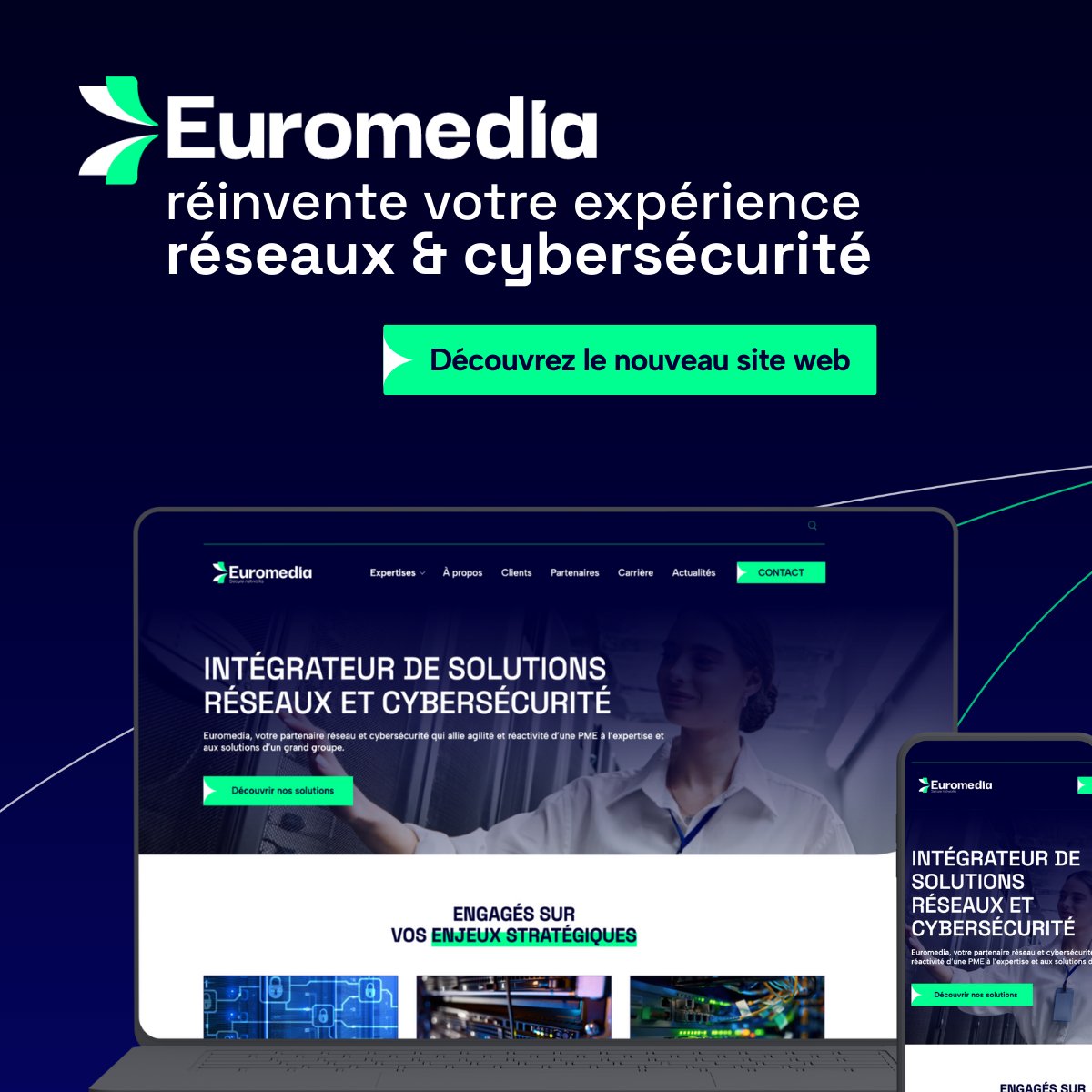 🚀 Le nouveau site web @Euromedia est en ligne !

Notre nouveau site web démontre notre engagement et nos ambitions communes au sein de @SolutysGroup.

Explorez notre nouveau site dès maintenant : euromedia.fr

#Euromedia #Réseaux #InfrastructuresIT #Cybersécurité