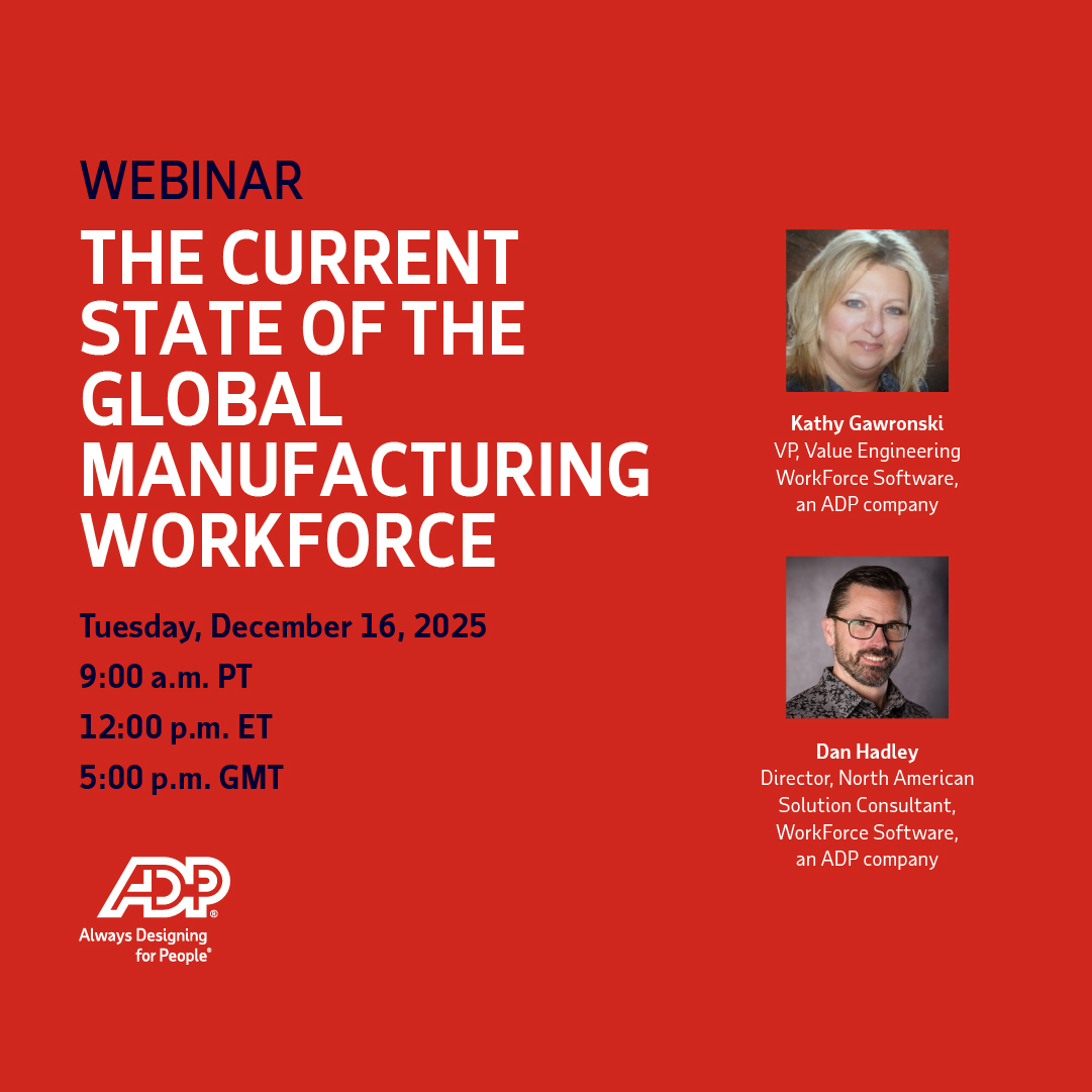 Happening soon! Join this upcoming webinar on December 16th to explore how leading manufacturers are building engaged, resilient and compliant workforces amid rapid industry transformation. Sign up now 👉 bit.ly/48d6XHu