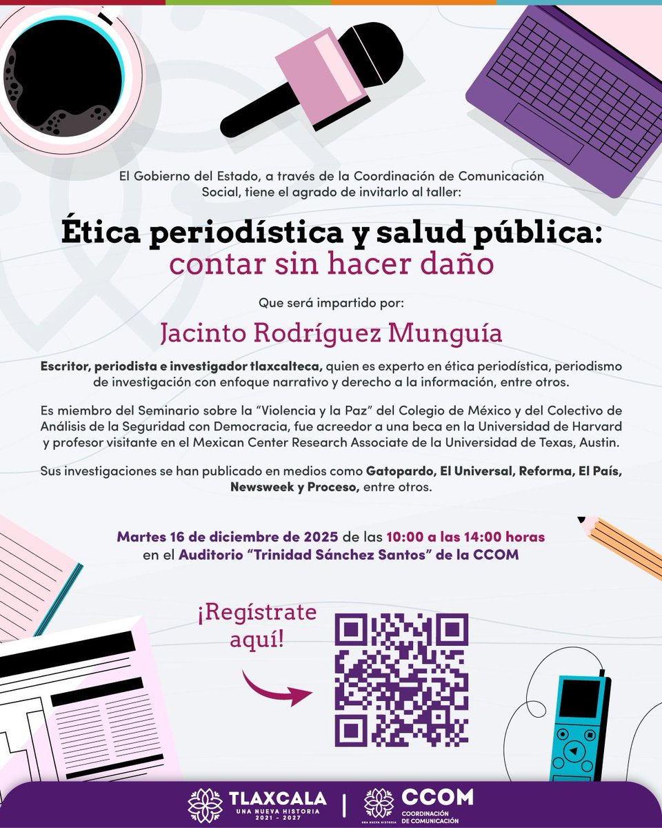 Gobierno del estado invita a periodistas a participar en el taller “Ética periodística y salud pública: contar sin hacer daño” pulsored.com/gobierno-del-e… vía <a href="/PulsoRed/">Pulsored</a>