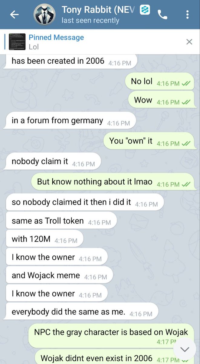 >He sees nothing wrong with it.

>So-called “meme owner” doesn’t even know the meme’s history.

$NPC