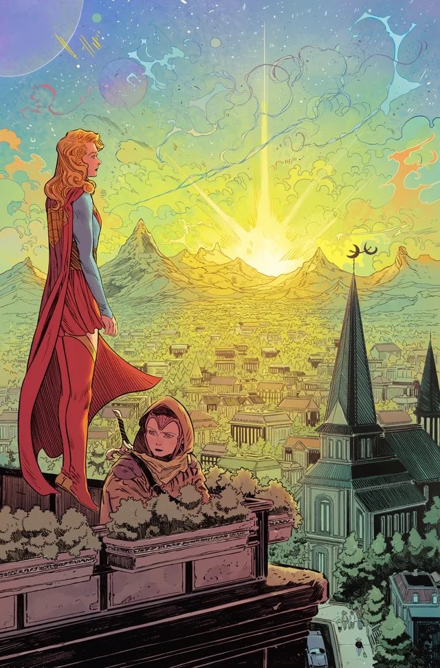 cubed_michael's tweet photo. It’ss so sad that none of Bilquis Evely’s breathtaking art made it into the new Supergirl movie :(

I love the comic and they’re following the story (and some of that dialogue was word for word!), but why is yellow, brown, and backlit the official color grading of the 2020s? https://t.co/LSWGLJUSSX