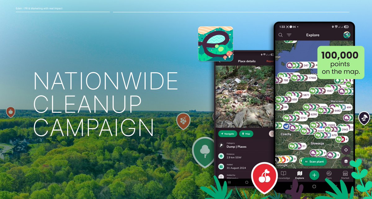 EdenApp_EDN's tweet photo. We’re preparing a nationwide cleanup campaign with top Polish influencers and an actor onboard. 
Sponsors get guaranteed millions of views. 

This will be the biggest community push we’ve ever done - loud, effective, and bringing real impact to the Eden ecosystem. https://t.co/iGEp0Q6t7T