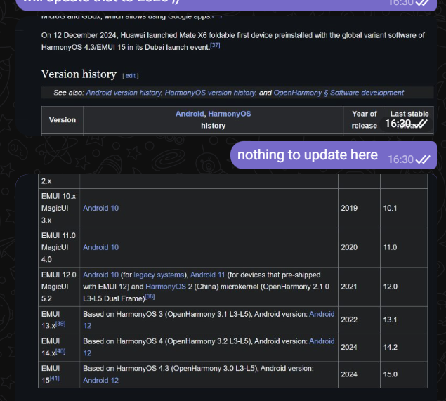 LivingInHarmony's tweet photo. EMUI version history!
:)
#Concluded #Victory https://t.co/MQdtK0paEV