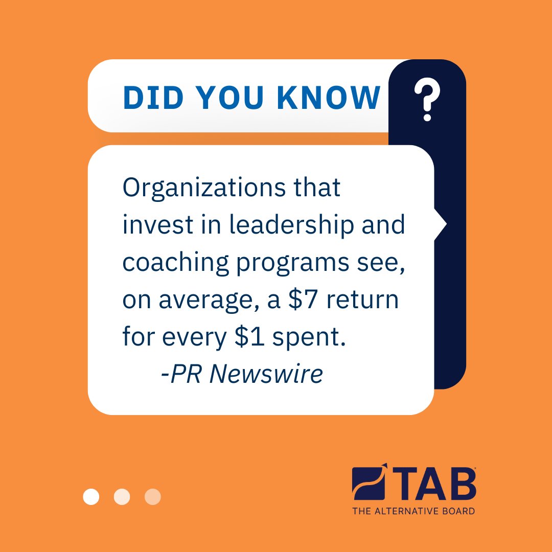 At The Alternative Board (TAB), we see this in action every day. Our peer advisory boards, 1-1 coaching sessions, and structured leadership programs provide business owners with the insights and accountability needed to generate tangible results.
 
#TABBoards #BusinessCoaching