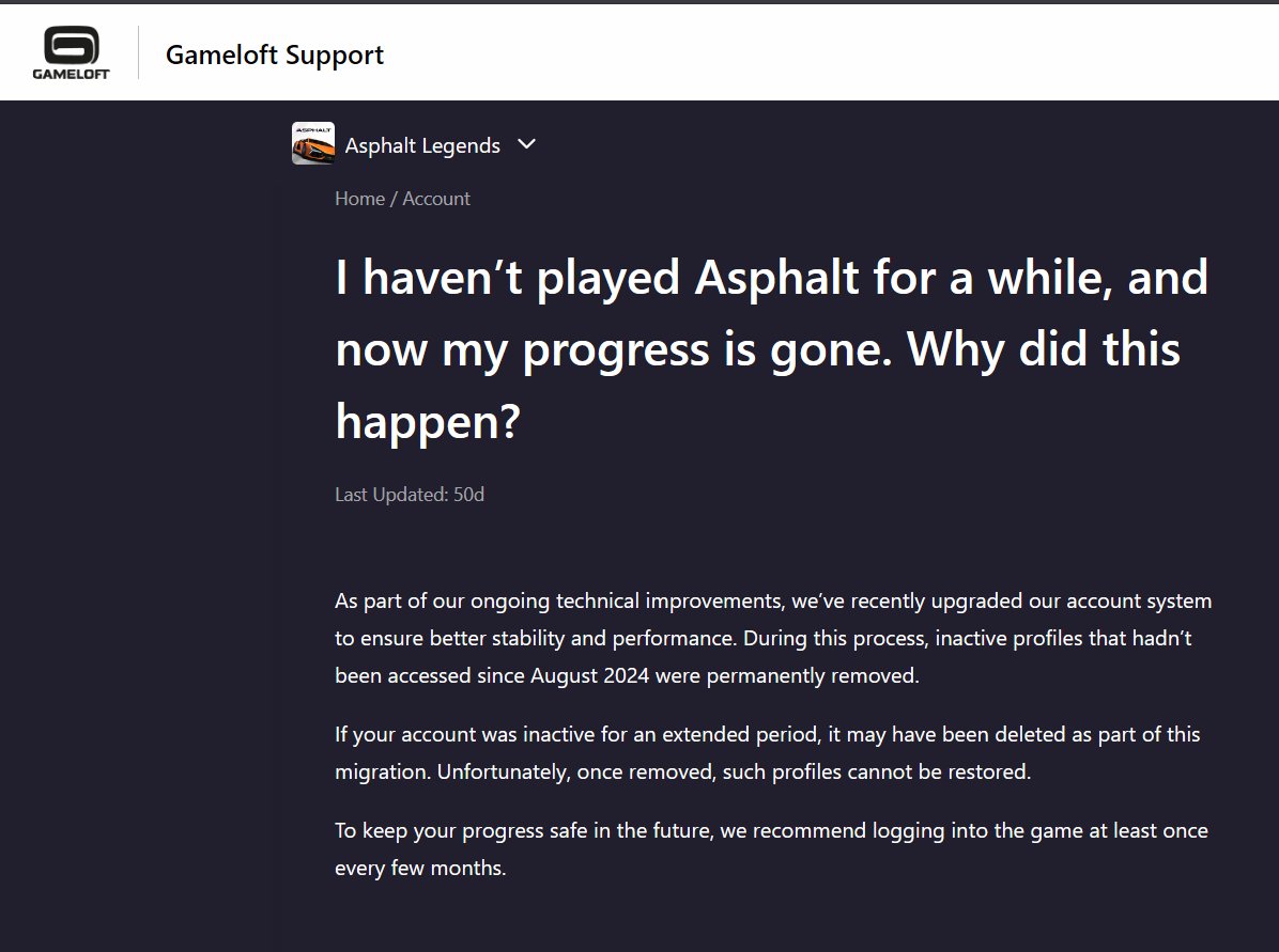 RickCatto's tweet photo. @gameloft Like, genuinely? Over 90 hours of progress gone because I haven't opened the game for a year? https://t.co/ZxwaPhFUME